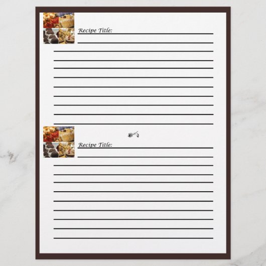 Vier dessertpanel op Chocolate Brown Recipe-Kaarte (Voorkant)