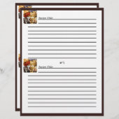 Vier dessertpanel op Chocolate Brown Recipe-Kaarte (Voorkant / Achterkant)