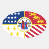 VIER Detroit Ovale Sticker (Voorkant)