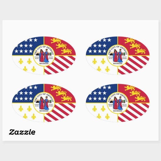 VIER Detroit Ovale Sticker (Vel)