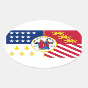VIER Detroit Ovale Sticker