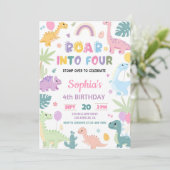 Vier dinosaurussen op uitnodiging voor de 4e verja (Staand voorkant)