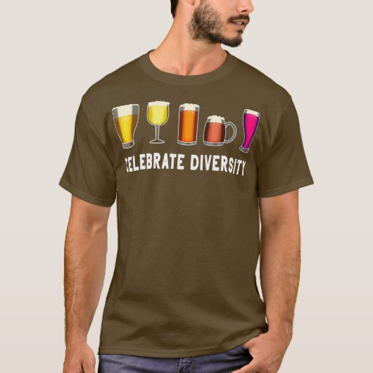 Vier Diversiteit Ambacht Bier Design Bier T-shirt (Voorkant)