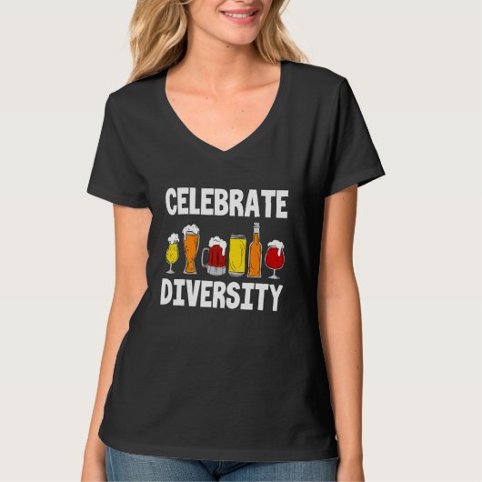 Vier Diversiteit Ambachtelijk Bier Drink Root Bier T-shirt (Voorkant)