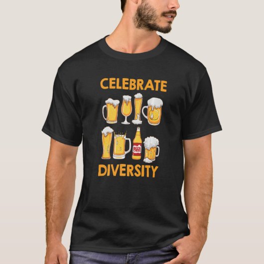 Vier Diversiteit Bier Drinker Ambacht bier 1 T-shirt (Voorkant)