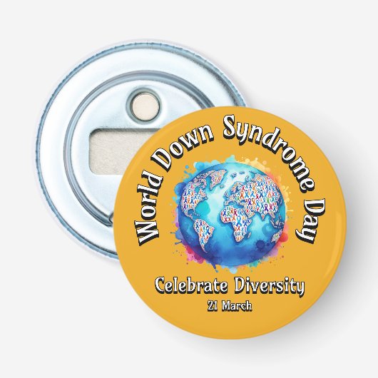 Vier diversiteit. button flesopener (Voorkant)