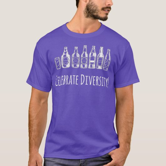 Vier Diversiteit - Funny Craft Beer Drink T-shirt (Voorkant)