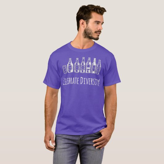 Vier Diversiteit - Funny Craft Beer Drink T-shirt (Voorkant volledig)