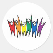 Vier diversiteit ronde sticker (Voorkant)