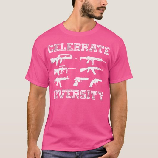 Vier Diversiteit Verschillende Pistool Pistool Lie T-shirt (Voorkant)