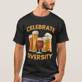 Vier Diversity Craft Beer Drink Micro Brew T-shirt (Voorkant)