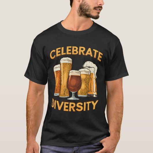 Vier Diversity Craft Beer Drink Micro Brew T-shirt (Voorkant)