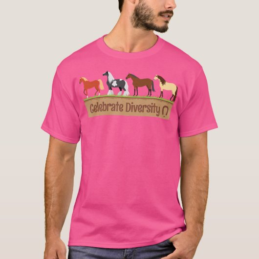 Vier Diversity Horse Breed Shirt Equestrian T (Voorkant)