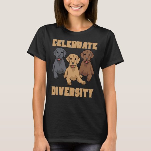 Vier Diversity Labrador Retriever T-shirt (Voorkant)