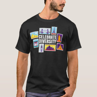 Vier Diversity Philatelist Cadeaus voor Stamp C T-shirt