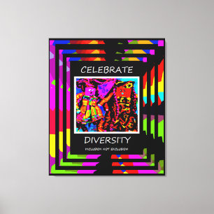 Vier Diversity Quote Canvas Afdruk