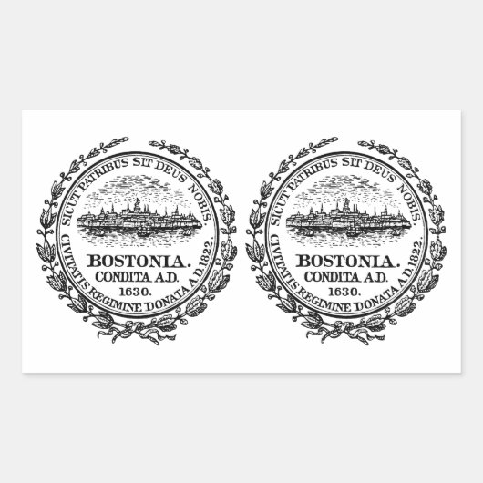 VIER (Double Boston Seal) Rechthoekige Sticker (Voorkant)