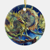 Vier draadgebonden zonnebloemen keramisch ornament (Voorkant)