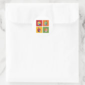 Vier Dreidels Ronde Sticker (Tas)