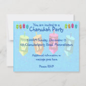 Vier Dreidels-uitnodigingen Kaart (Achterkant)