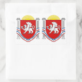 VIER DUBBEL Embleem van de Krim Rechthoekige Sticker (Tas)