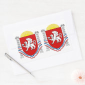 VIER DUBBEL Embleem van de Krim Rechthoekige Sticker (Envelop)