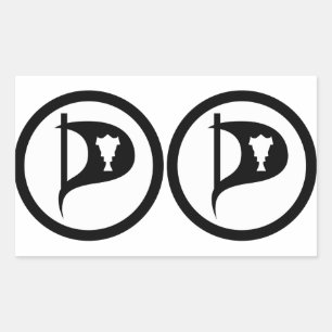 VIER Dubbele piratenpartij in IJsland Rechthoekige Sticker