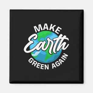 Vier Earth Day Milieubescherming Natuur Magneet