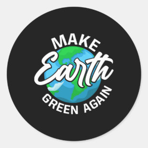 Vier Earth Day Milieubescherming Natuur Ronde Sticker
