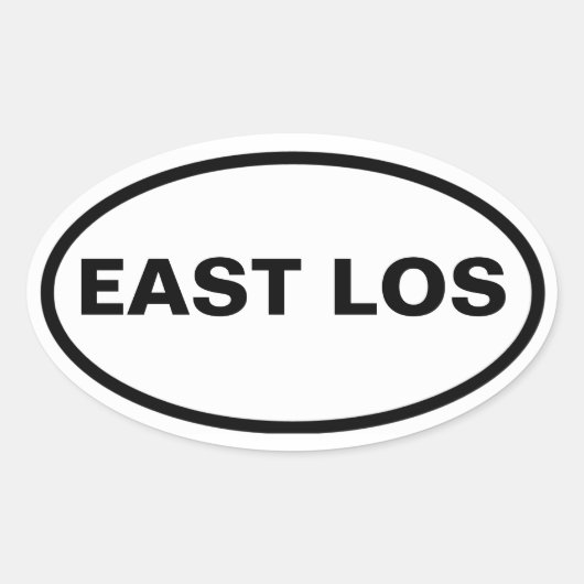 VIER "East Los" Ovale Sticker (Voorkant)