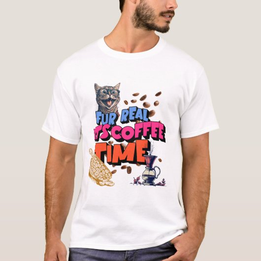 Vier echt, het is koffietijd t-shirt (Voorkant)