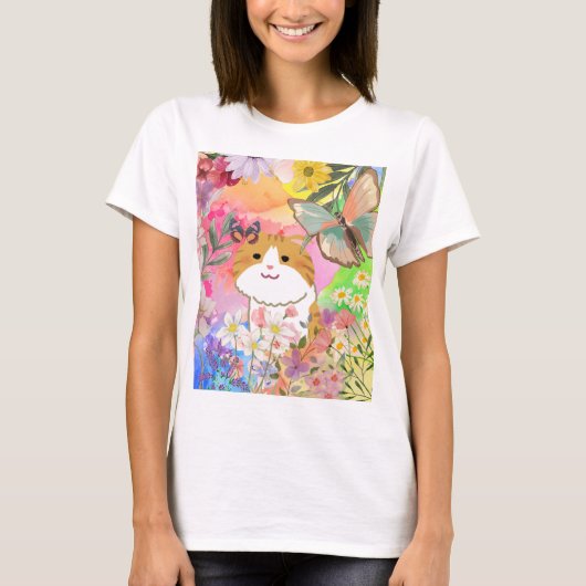 Vier-echt, ik ben Flower-Powered! De zomer van Cat T-shirt (Voorkant)