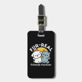 Vier echte vrienden voor altijd | Schattige kat en Bagagelabel (Voorkant verticaal)