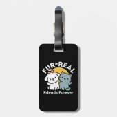 Vier echte vrienden voor altijd | Schattige kat en Bagagelabel (Achterkant verticaal)