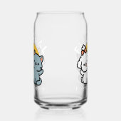 Vier echte vrienden voor altijd | Schattige kat en Blikvorm Glas (Links)