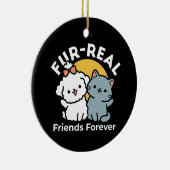 Vier echte vrienden voor altijd | Schattige kat en Keramisch Ornament (Rechts)