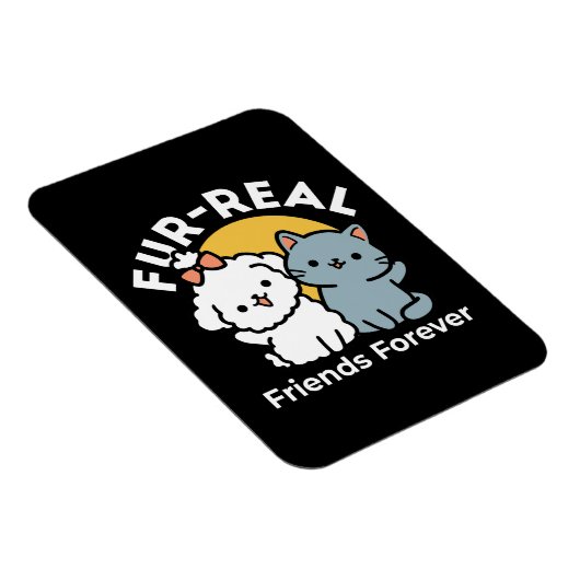 Vier echte vrienden voor altijd | Schattige kat en Magneet (Rechterzijde)