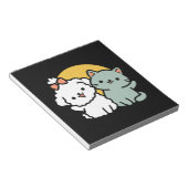 Vier echte vrienden voor altijd | Schattige kat en Notitieblok (Schuin)