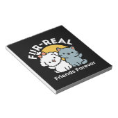 Vier echte vrienden voor altijd | Schattige kat en Notitieblok (Schuin)