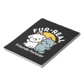 Vier echte vrienden voor altijd | Schattige kat en Notitieblok (Linkerzijde)