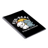 Vier echte vrienden voor altijd | Schattige kat en Notitieboek (Rechterzijde)