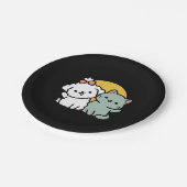 Vier echte vrienden voor altijd | Schattige kat en Papieren Bordje (Gekanteld)