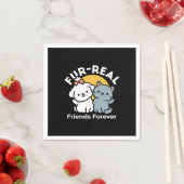 Vier echte vrienden voor altijd | Schattige kat en Servet (Insitu)