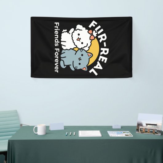 Vier echte vrienden voor altijd | Schattige kat en Spandoek (Beurs)