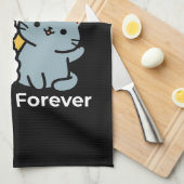 Vier echte vrienden voor altijd | Schattige kat en Theedoek (Quarter Fold)