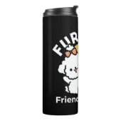 Vier echte vrienden voor altijd | Schattige kat en Thermosbeker (Gedraaid links)