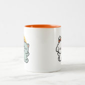 Vier echte vrienden voor altijd | Schattige kat en Tweekleurige Koffiemok (Center)