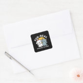 Vier echte vrienden voor altijd | Schattige kat en Vierkante Sticker (Envelop)