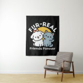 Vier echte vrienden voor altijd | Schattige kat en Wandkleed (In situ)