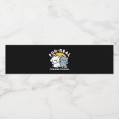 Vier echte vrienden voor altijd | Schattige kat en Waterfles Etiket (Enkel label)